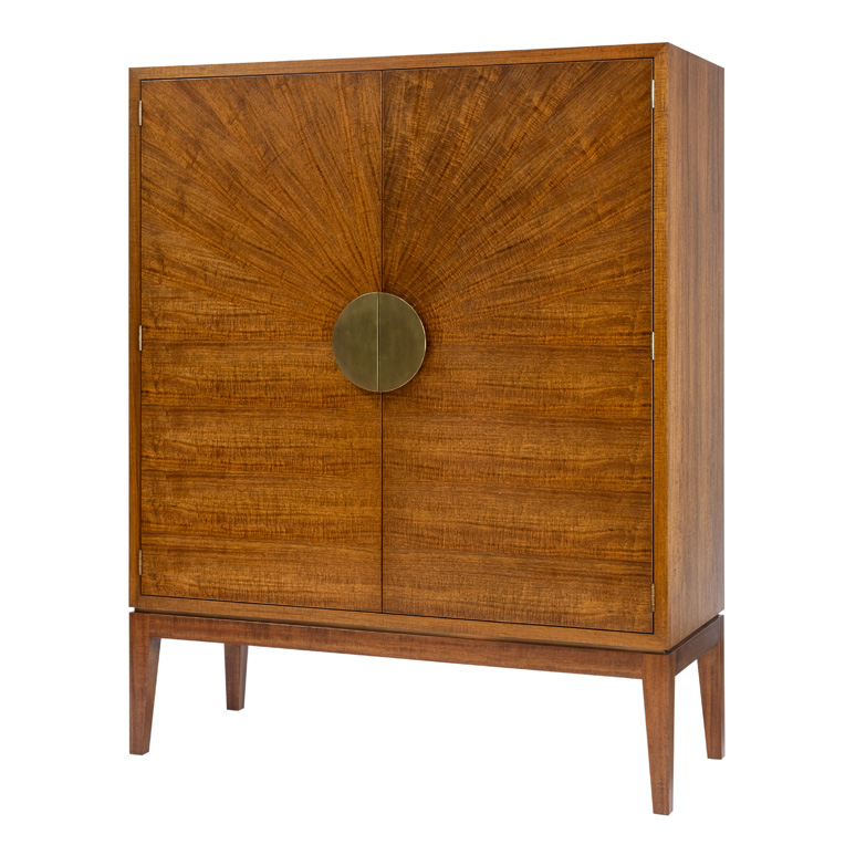 Art Deco fiddleback Blackwood cabinet